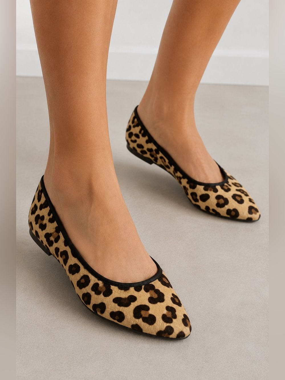 ME TOO ‘Ariane’ Leather & Cowhide Leopard Flats Women’s Size 8,5